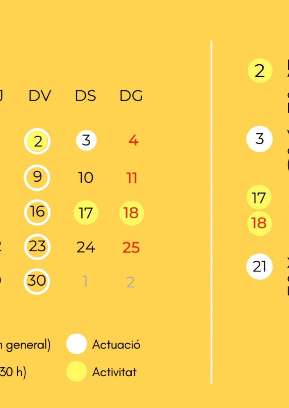 Calendari d'activitats de juny de 2023