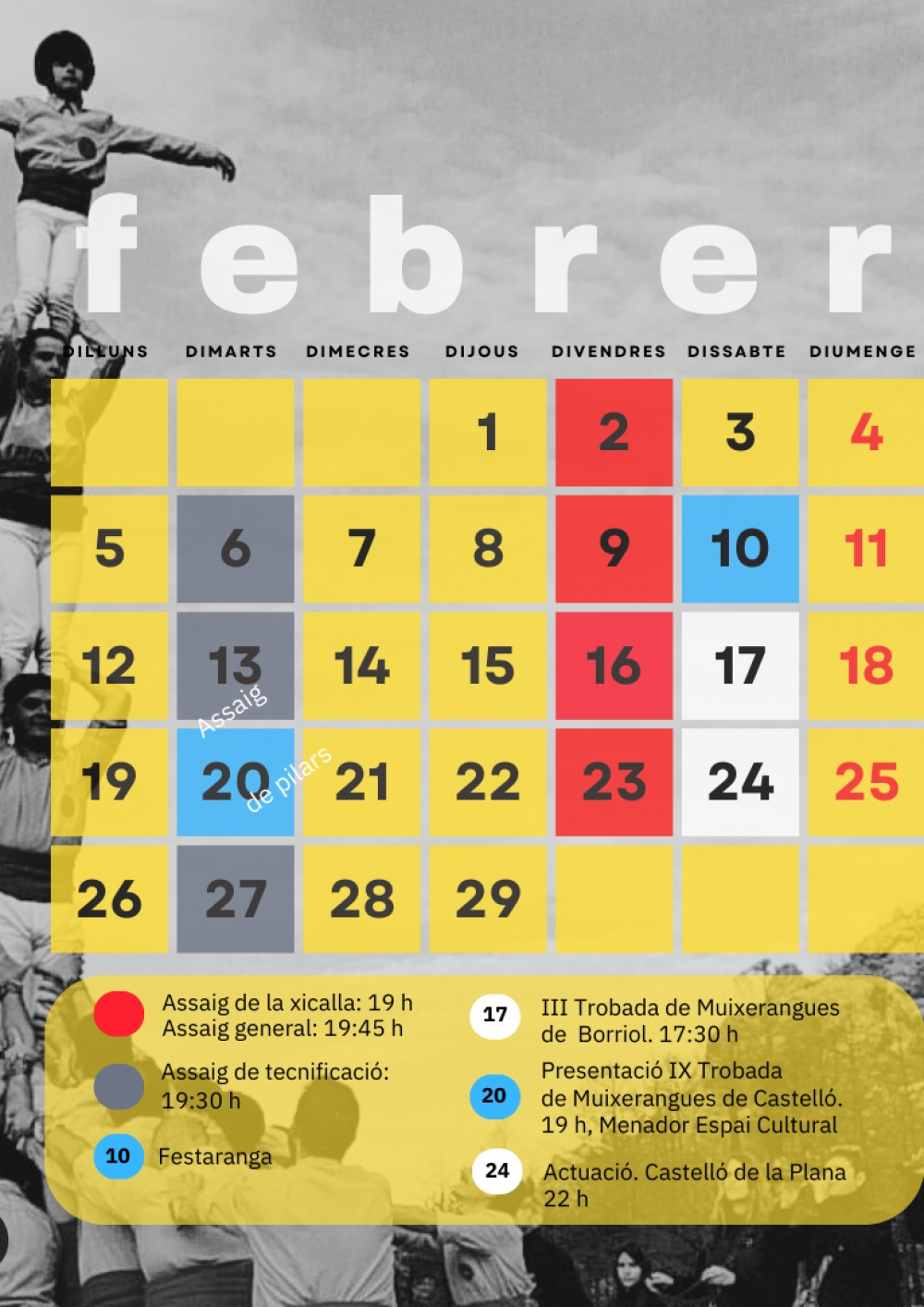 Calendari de febrer