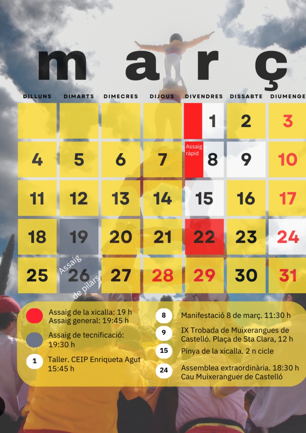 Calendari de mar&ccedil;