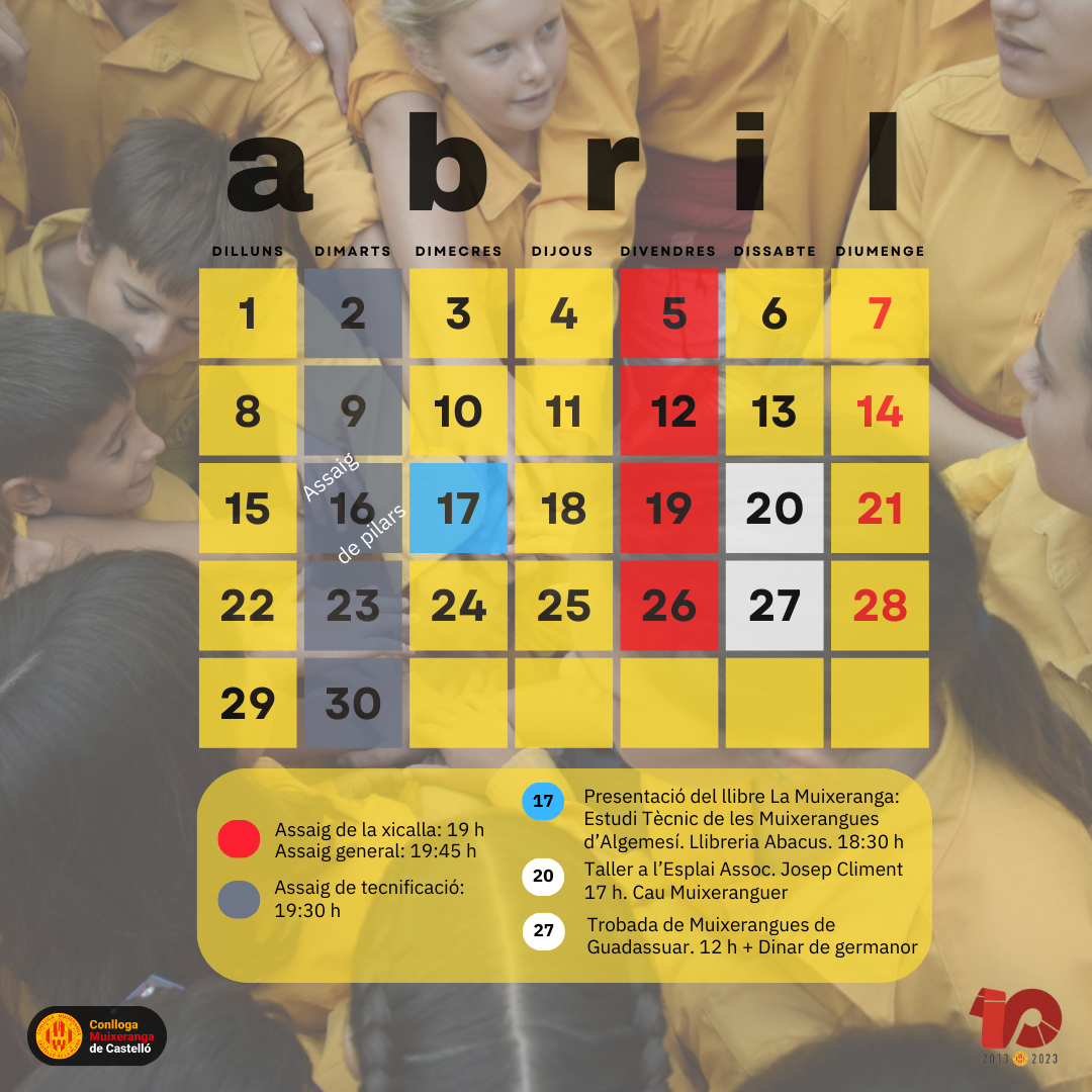 Calendari d'abril