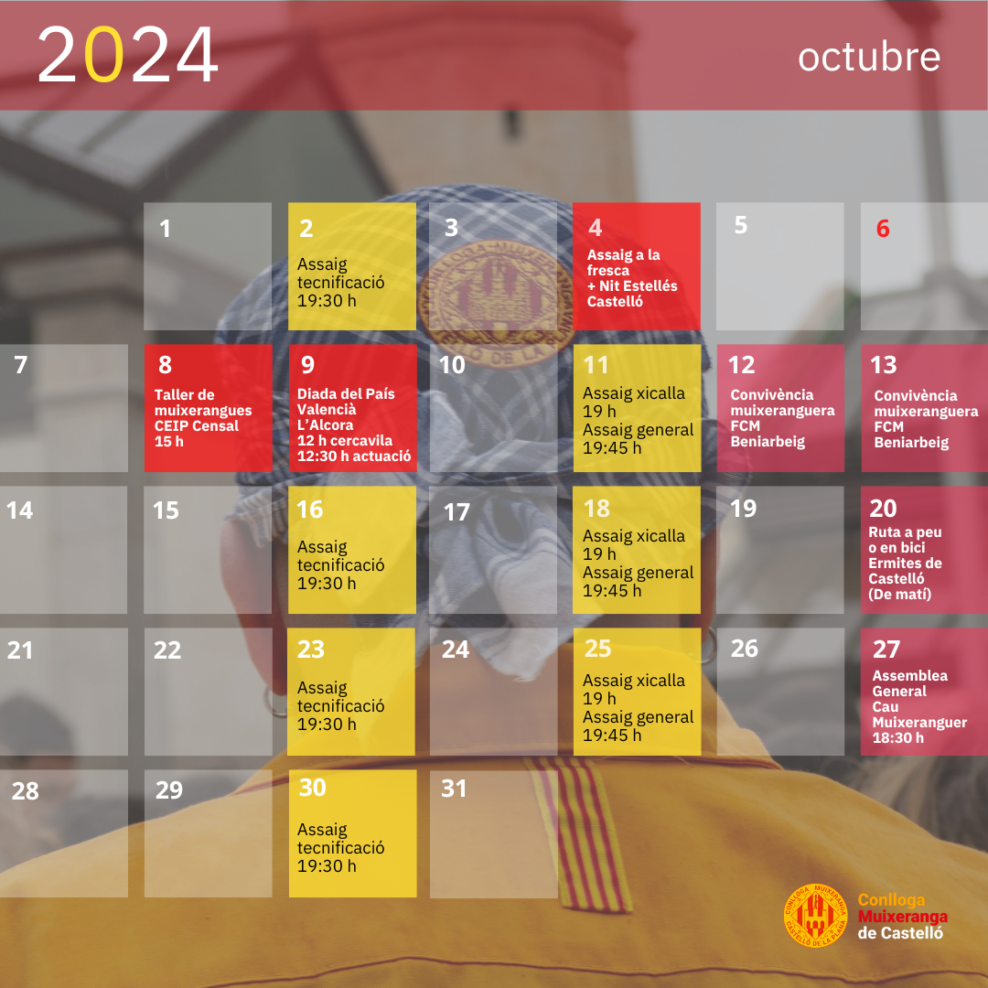 Calendari d'octubre de 2024