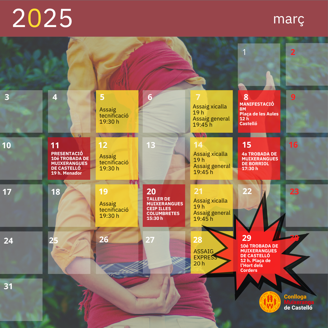 Calendari de mar&ccedil;