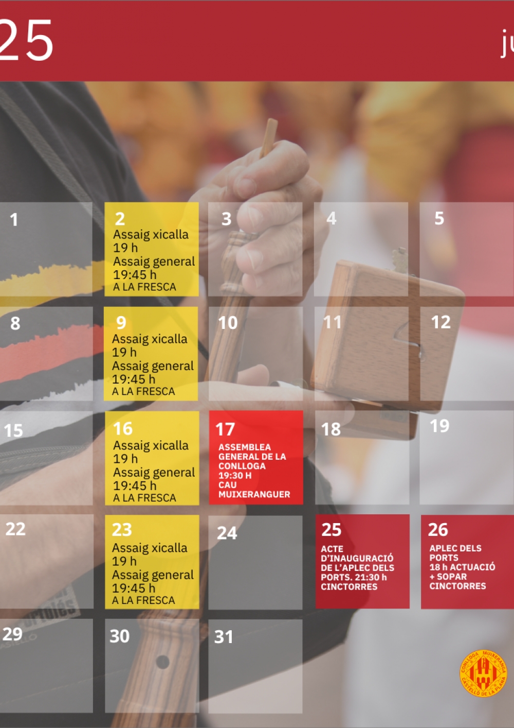 Calendari de juliol