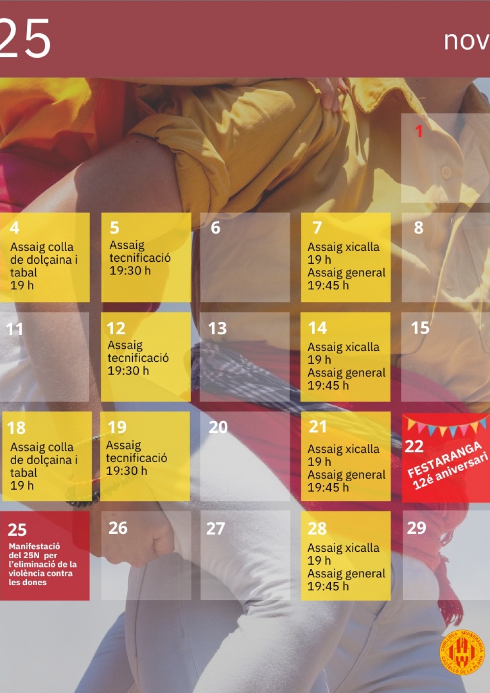 Calendari de novembre de 2025
&nbsp;