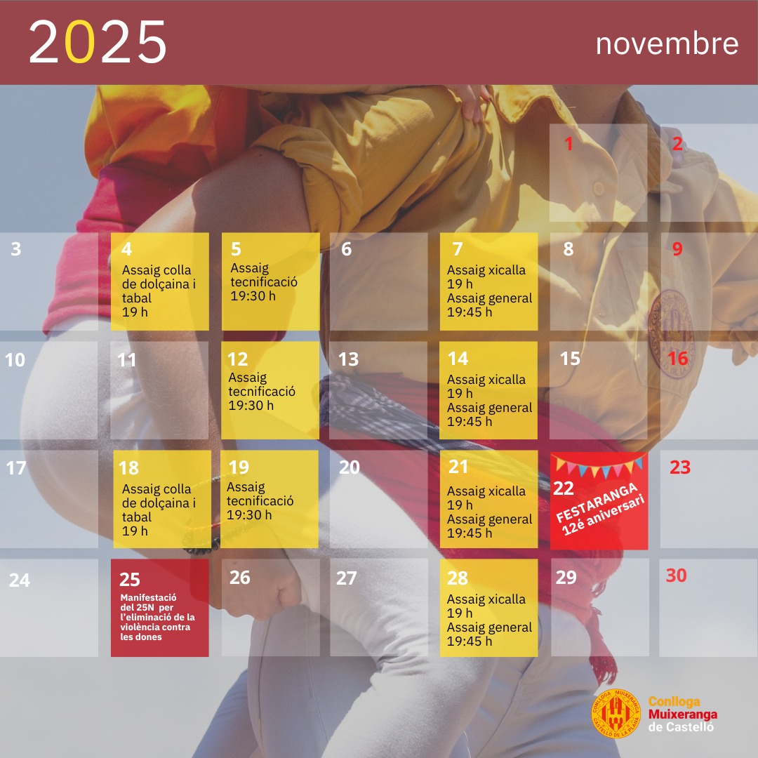 Calendari de novembre de 2025
&nbsp;