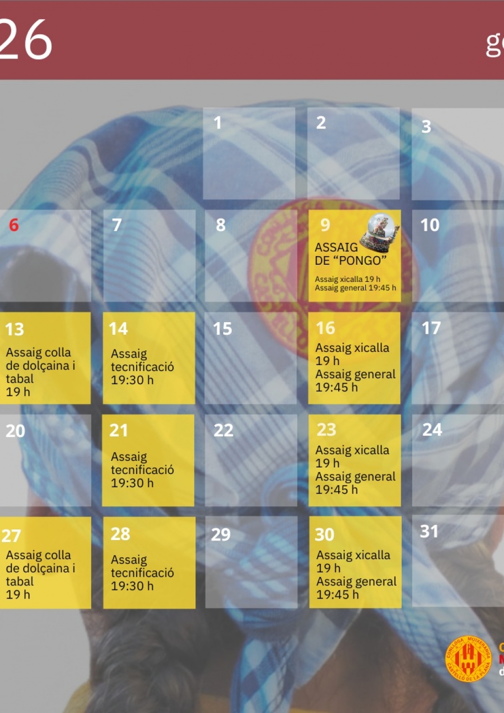 Calendari de gener de 2026