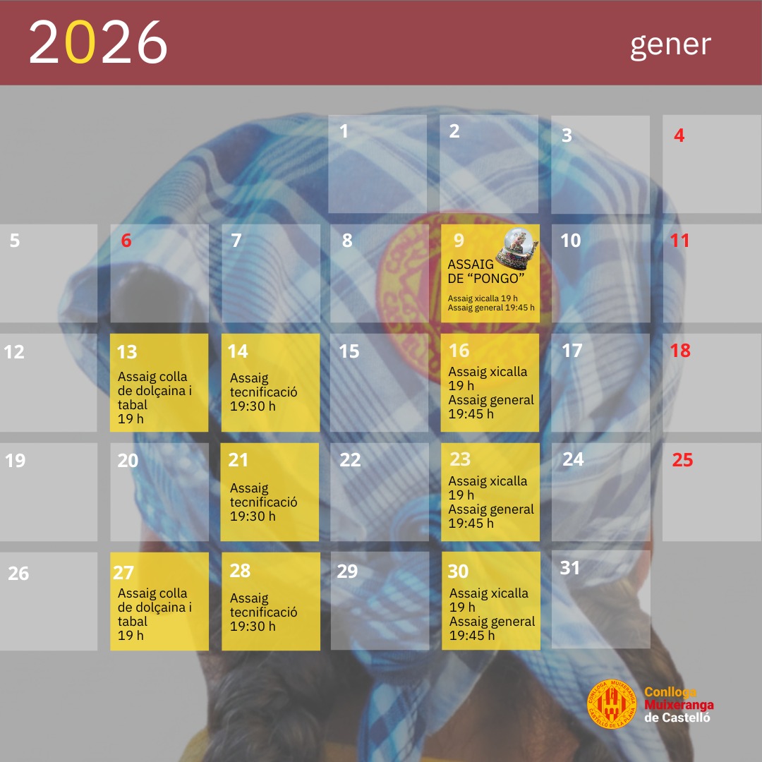 Calendari de gener de 2026