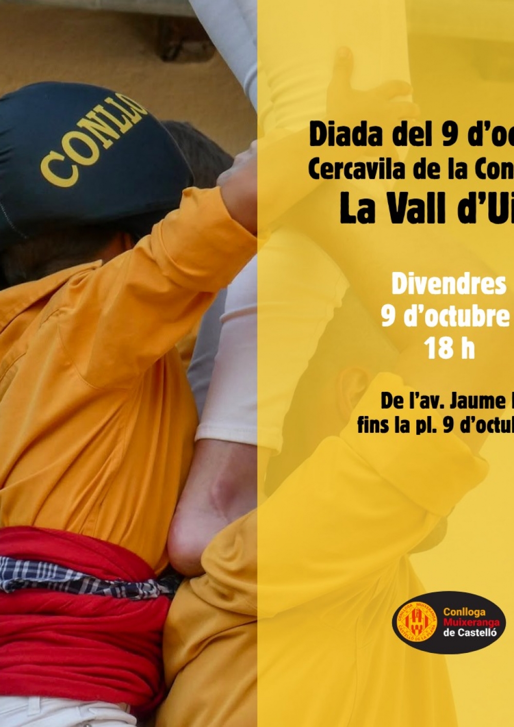 Actuaci&oacute; de la Conlloga per la Diada del 9 d'octubre. La Vall d'Uix&oacute;