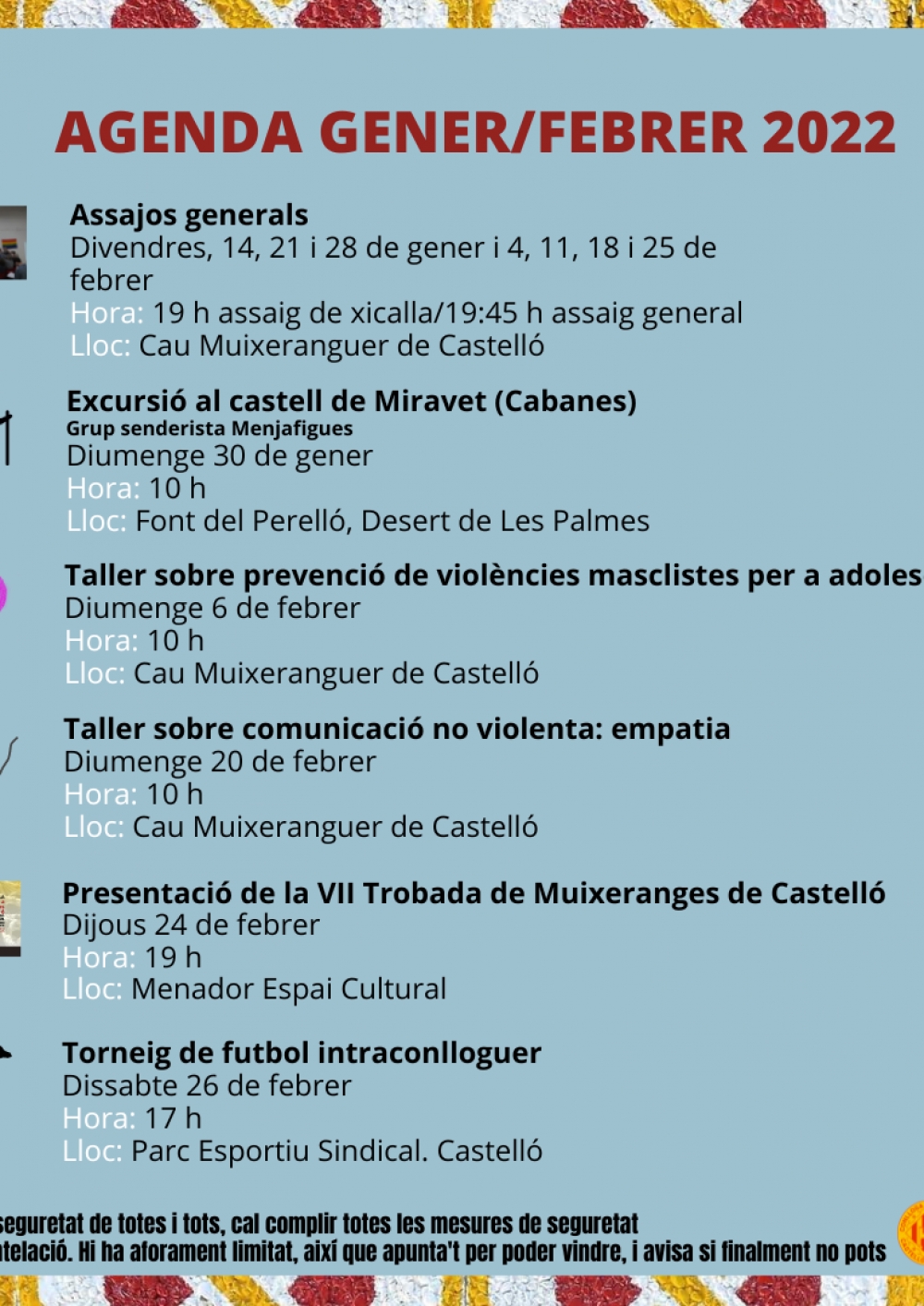 Agenda gener i febrer 2022