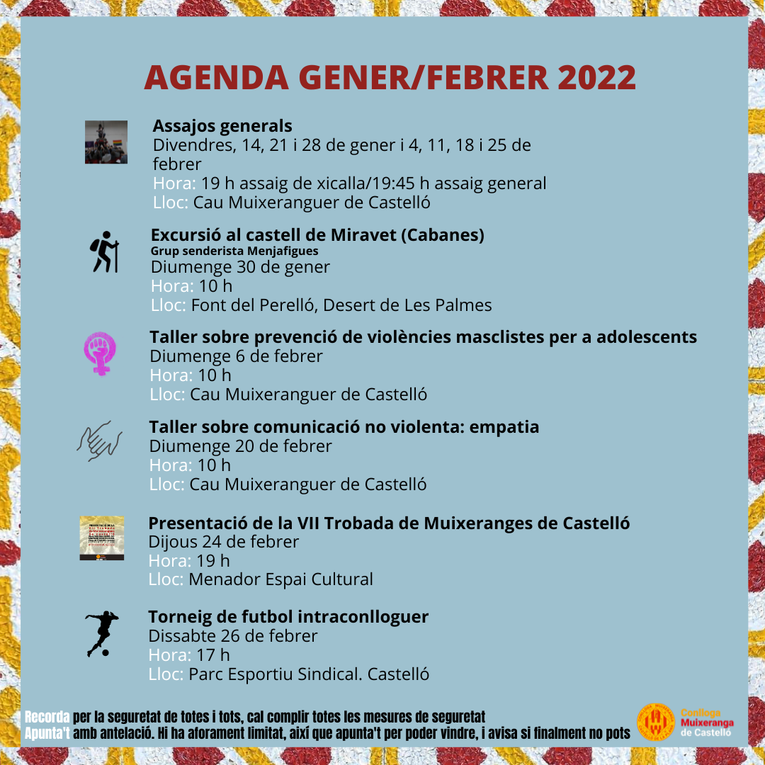 Agenda gener i febrer 2022