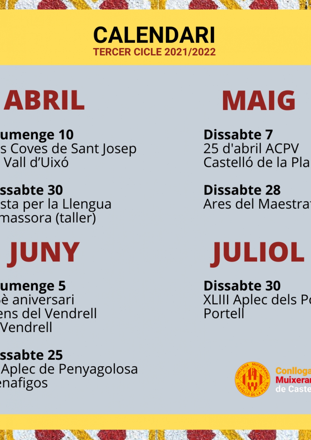 Calendari del tercer cicle