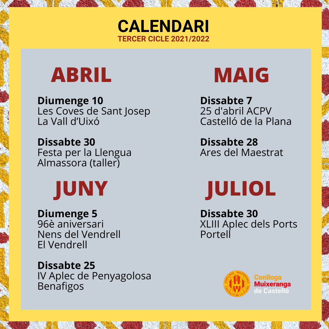 Calendari del tercer cicle